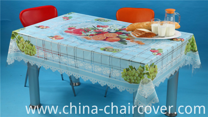 New Design in 2016 PVC Printed Transparent Tablecloth Independent